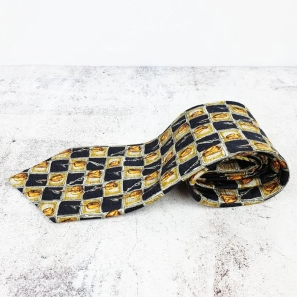 Ermenegildo Zegna 100% Silk Men's Tie Italy Tulip Novelty Print